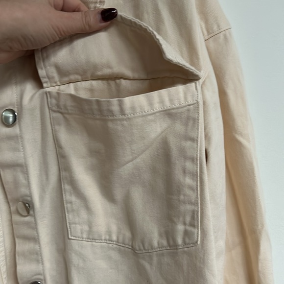 H&M Denim shirt jacket | Cream - Picture 5 of 11